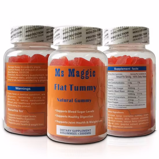 Private Label Bio-Vegan-Vitaminpräparat, Apfelessig, Gummibärchen zur Gewichtsreduktion